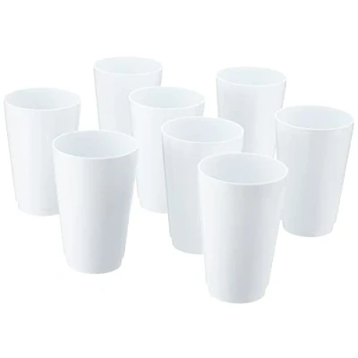 Imagen de idea station vasos plastico 8 x 450 ml blanco vaso Infantil vajilla camping
