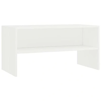 Imagen de vidaXL Mueble TV Estante Mesa Baja Televisión Aparador Televisor Módulo Diseño Simple Compartimento Salón Habitación Comedor Sala Contrachapada Blanco