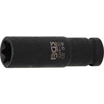 Imagen de BGS 5204 20 Llave de vaso impacto E Torx, larga entrada 12,5 mm (1/2&quot;) E20