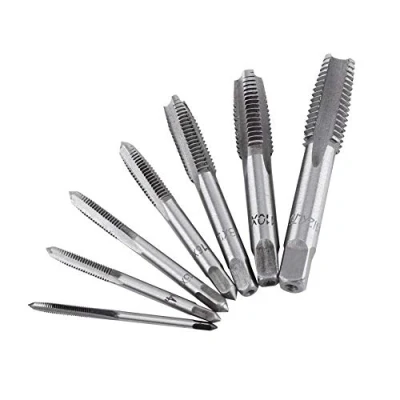 Imagen de Machos 7 Piezas roscados métricos de rosca acero M3, M4, M5, M6, M8, M10, M12, Macho con cojinete métrico ranura recta M3 M12