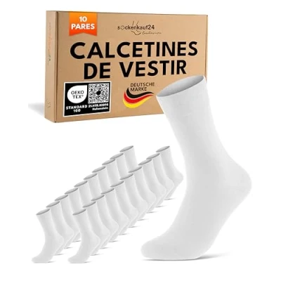 Imagen de sockenkauf24 Calcetines Tobilleros Hombre Mujer 10 Pares Cortos Algodón Transpirables (Blanco 39 42)