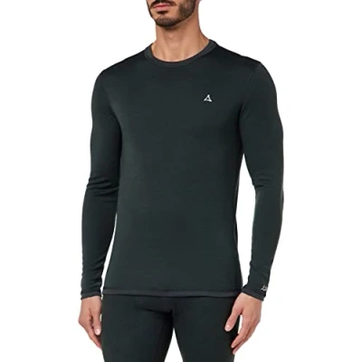 Imagen de Schöffel Merino Deportiva M, 1/1 Manga Larga con regulación de la Temperatura, Camiseta Interior Transpirable Calidad Lana, Hombre, Pirate Black, XX Large