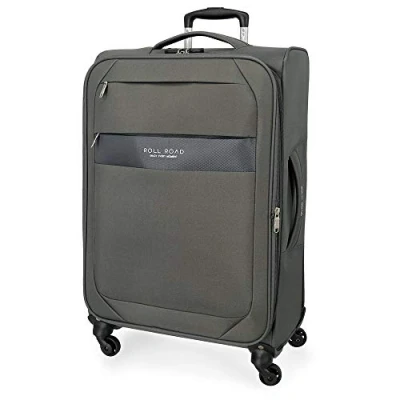 Imagen de Roll Road Royce Maleta mediana Gris 43x66x26 cms Blanda Poliéster Cierre combinación 64L 2,6Kgs 4 Ruedas Extensible