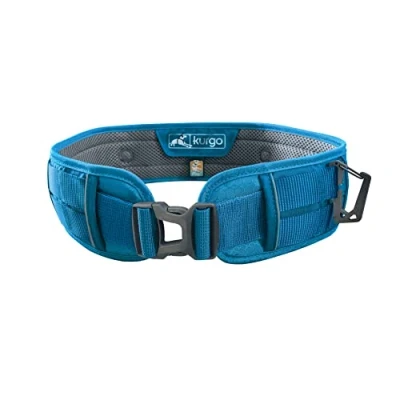 Imagen de Kurgo RSG Active Utility Belt, cinturón Manos Libres para pasear Perros, Ajustable, Compatible con MOLLE, Azul costero