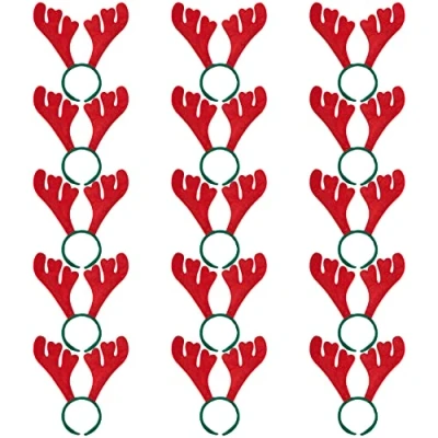 Imagen de THE TWIDDLERS 15 Diademas Navideñas de Fieltro con Forma Reno para Disfraces Navidad 33 x 30 cm