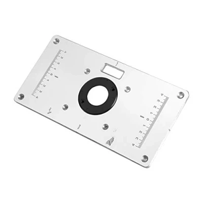 Imagen de Zerodis Placa de Tabla del Router, Accesorios para Rebajadoras 9.3&#039;&#039;x4.7&#039;&#039;x 0.3 &#039;&#039; Inserción Mesa Enrutador Aluminio con 4 Anillos y Tornillos Bancos Carpintería