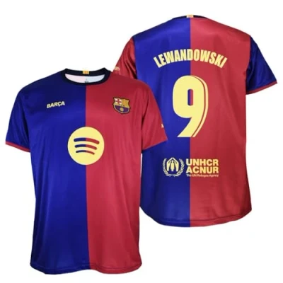 Imagen de Futbol Club Barcelona Camiseta Lewandowski 9 Primera equipación Temporada 24/25 Réplica Oficial con Liciencia Adulto (FR/ES, Letras, XL, Regular, Azulgrana)