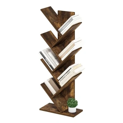 Imagen de Furinno Tree Biblioteca de Árboles a Pie 7 Niveles, Pino Ámbar