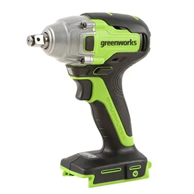 Imagen de Greenworks GD24IW400 Llave de Impacto Inalámbrica con Motor SIN Escobillas, 0 2800 rpm, 4000 ipm, Torque 400 Nm, Acoplador 1/2 (1,27cm) Batería 24V y Cargador, Garantía 3 Años