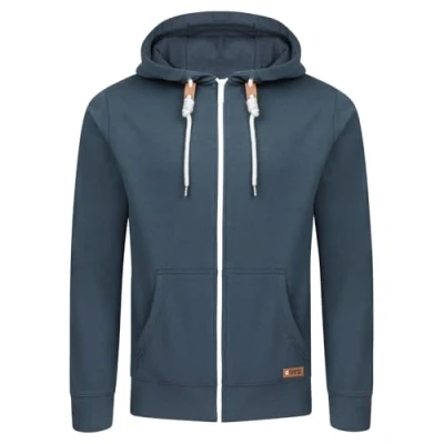 Imagen de riverso RIVThilo Sudadera con Capucha para Hombre Cremallera, básica, de algodón, Monocolor, Gris, marrón, Verde, Rojo, Azul, Negro Puerto Red Melange (15400). XXXXL