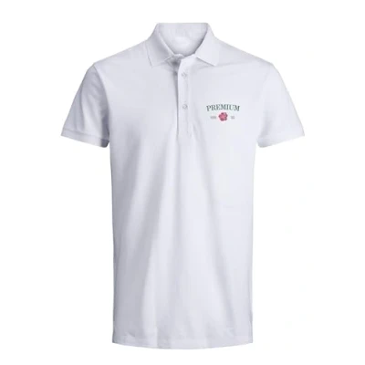 Imagen de JACK &amp; JONES Jprblaalfie SS Polo Fst, Blanco Brillante, M para Hombre