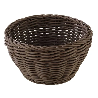 Imagen de cesta redonda APS &quot;Profi Line&quot;, de mimbre marrón oscuro, polipropileno, Ø 16 cm, altura 8 cm