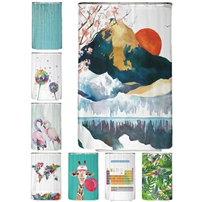 Imagen de arteneur® Cortina de Ducha antimoho Japón 120 x 180 cm con Certificado Öko Tex Standard 100, Dobladillo Peso, Opaca, Resistente al Agua, Lavable, 8 Anillas