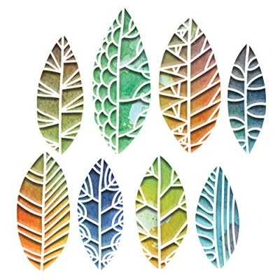 Imagen de Sizzix Set de Troqueles Thinlits 8 pzas 664431 Hojas Recortadas by Tim Holtz, Multicolor, Talla única