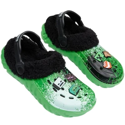 Imagen de Minecraft Zuecos Niño Invierno con Charms Zapatillas y Adolescentes (Verde, 32/33 EU)