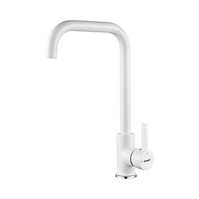 Imagen de Ibergrif M22105W Grifo de Cocina con Caño Alto, para Fregadero Giratorio 360 , Cold Start, Ahorro Energía, Blanco