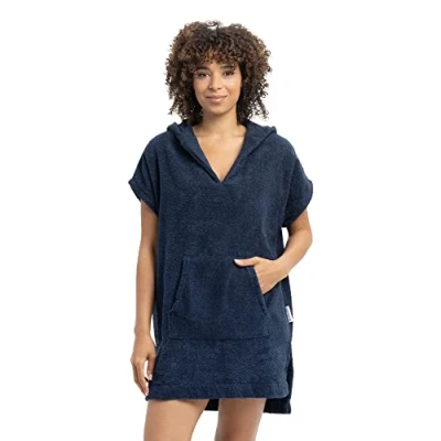 Imagen de HOMELEVEL Poncho de surf mujer Ponchos algodón con capucha bolsillo y cuello pico Albornoz toalla para natación playa gimnasio