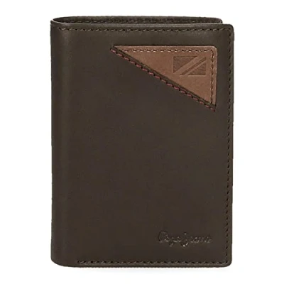 Imagen de Pepe Jeans Striking Cartera vertical con monedero Marrón 8,5x11,5x1 cms Piel
