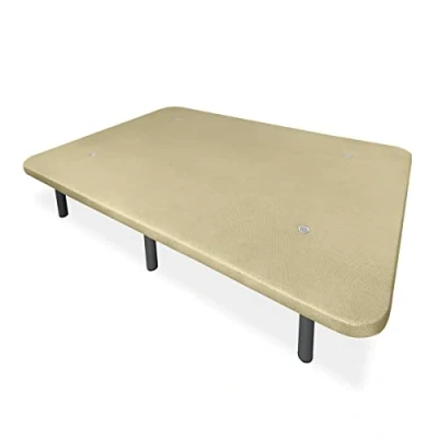 Imagen de Homey Base Tapizada 3D Extra Reforzada, Gran Estabilidad con 5 Barras Transversales y 6 Patas metálicas roscadas de 25cm, 90x190, Beige