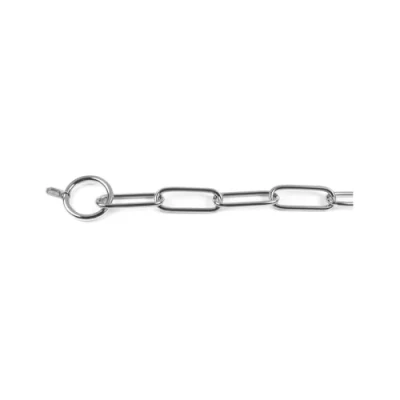 Imagen de Record Collar para Perros con Cadena de estrangulamiento Malla Forma Larga Material Acero Cromado Longitud 75 cm Ideal Talla Grande Vivos