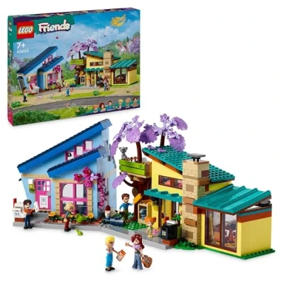 Imagen de Lego Friends Casas Familiares de Olly y Paisley, Casa Juguete para Construir 2 Plantas con Mini Muñecas Personajes, Figuras Gata Conejo, Regalo Niñas Niños 7 Años o Más 42620