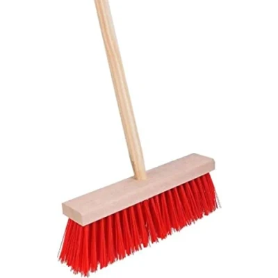 Imagen de Synx Tools Escoba de jardín dura Nylon 30 cm calle Escobas Barredora exterior con vástago 120 Artículos limpieza Cepillos fregar