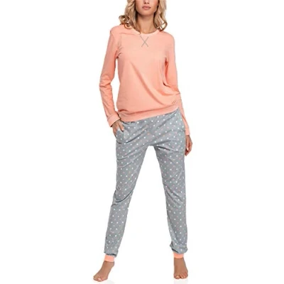Imagen de Merry Style Pijama Conjunto Camiseta y Pantalones Mujer MS10 168(Salmón Gris, S)