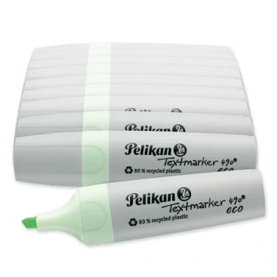 Imagen de Pelikan Rotuladores fluorescentes 490 eco, color verde pastel, 10 unidades, en caja plegable