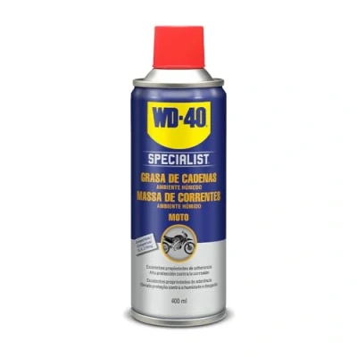 Imagen de WD 40 34788 Specialist Motorbike, Grasa de Cadenas Ambiente Húmedo, Spray 400 ml