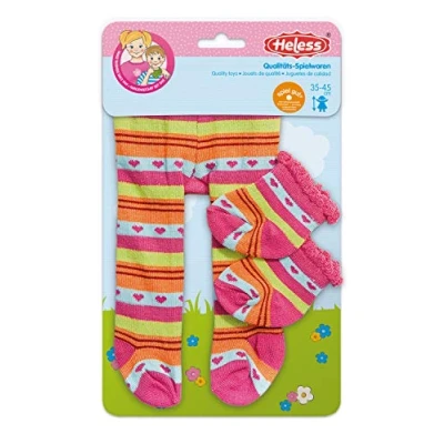 Imagen de Heless 875 Pantimedias con calcetines para muñecas, diferentes colores y diseños, surtidos, tamaño 35 45 cm