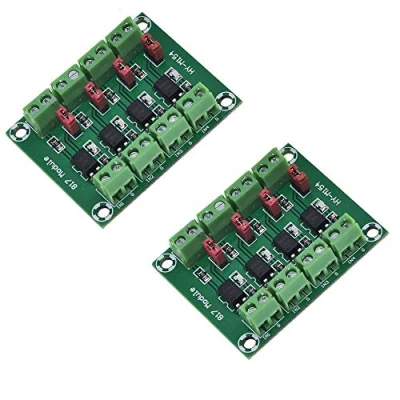 Imagen de ZkeeShop 2Pcs PC817 4 Channel Optocoupler Isolation Board Voltage Converter Adapter Module 3.6 30V Driver Photoelectric Isolated