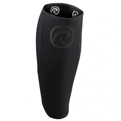 Imagen de Rehband vendaje de pantorrilla 5mm neopreno, compresión para y espinilla, espinillera peso muerto, CrossFit, Color:Carbon/Negro, Talla:S