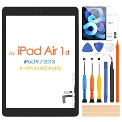 Imagen de Pantalla Táctil para iPad Air 1st Generación 5, Digitalizador iPad5 9.7 A1474 A1475 A1476, con Botón de Inicio, Incluye Herramientas reparación (no LCD)