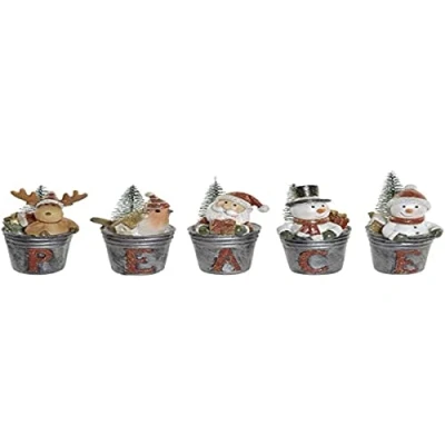 Imagen de Figura Decorativa Dkd Home Decor Resina (5 Pcs) (4.5 X 4 7.5 Cm)
