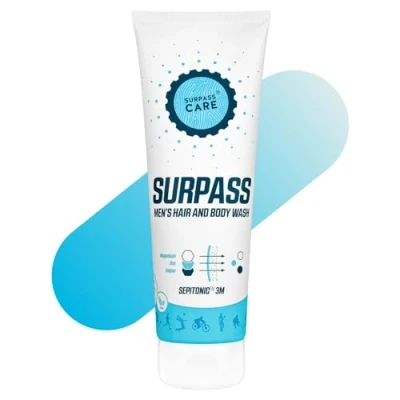 Imagen de SURPASS Gel de Ducha Deportivo para Hombre, Baño 2 en 1, Magnesio Potenciado, Restaura la Energía, Acelera Recuperación Después un Entrenamiento Intenso 250 ml