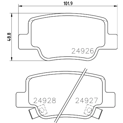 Imagen de HELLA 8DB 355 014 891 Juego de pastillas freno con avisador acústico desgaste accesorios TOYOTA: Verso