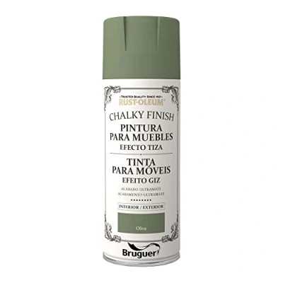 Imagen de Rust Oleum Bruguer Chalky Finish pintura para muebles en spray Verde Oliva 400 ml