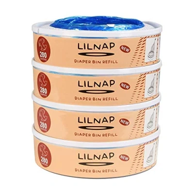 Imagen de LILNAP 4 Recambios compatible con el contenedor de pañales Angelcare recarga multicapa tratamiento EVOH antibacteriano (nuevo modelo)