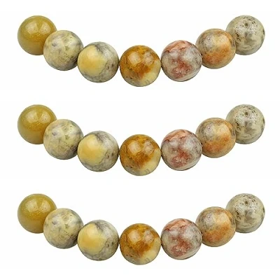 Imagen de MJDCB 8mm 43 piezas Cuentas de Piedra Ágata Loca Redondas Sueltas Piedras Semipreciosas Naturales para Hacer Joyas Pulseras Collares