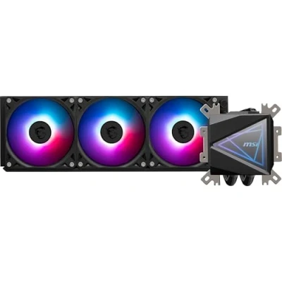 Imagen de MSI MAG CORELIQUID I360 AIO CPU Refrigeración líquida, Colplate ampliada, ventiladores ARGB Blockhead y LDB, radiador de flujo dividido, Mystic Light, Compatible con Intel AMD