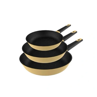 Imagen de Cecotec Set de Sartenes Polka Experience 18 22 26 Bucket Vulcano. Diámetro 26, Aluminio Fundido, Revestimiento Antiadherente, Apta para todo tipo Cocinas y Lavavajillas, Amarillo