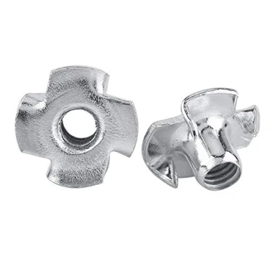 Imagen de Tuerca en T Tuercas de cuatro puntas acero al carbono chapadas zinc para muebles carpintería M3 / M4 M5 M6 M8 (M5 50pcs)