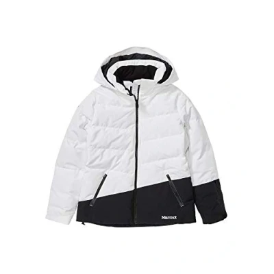 Imagen de Marmot Wm&#039;s Slingshot Jacket Chaqueta de plumas para la nieve, 700 pulgadas cúbicas, ropa esquí y snowboard, resistente al viento, agua, transpirable, Mujer, White/Black, L