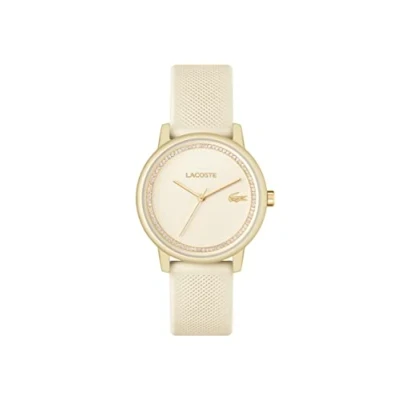 Imagen de Lacoste Reloj Analógico de Cuarzo para Mujer con Correa en Silicona Color champán 2001288
