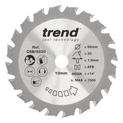 Imagen de Trend CSB/8520 Craft Pro Hoja de sierra circular (diámetro 85 mm, 10 20 dientes)