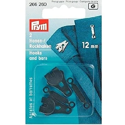 Imagen de Prym Ganchos para Pantalones Y Faldas, Metal, Negro, 9.3 x 5.7 1.0 cm, 2