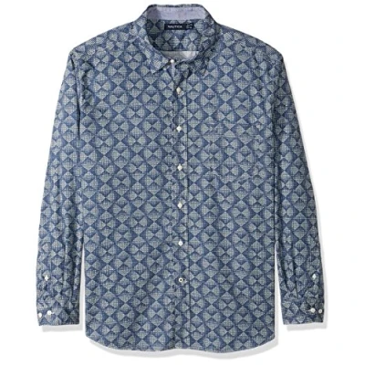 Imagen de Nautica Print Classic Fit Camisa Casual, Blue Indigo, XL para Hombre