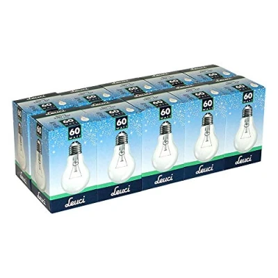 Imagen de Leuci Lote de bombillas, 10 unidades, A55, 60 W, E27, transparente, luz blanca cálida, intensidad regulable