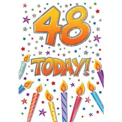 Imagen de Tarjeta de cumpleaños moderna para la edad 48 7 x 5 pulgadas Piccadilly Greetings