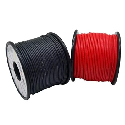 Imagen de TUOFENG cable eléctrico de 22 AWG [61 metros alambre negro y 61 rojo] silicona flexible calibre cobre estañado